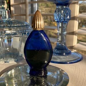 Vintage BOURJOIS “Evening In Paris” Perfume Cobalt Blue Bottle With Gold Cap